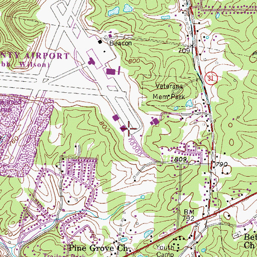 Topographic Map of Air Evac Lifeteam 82, WV