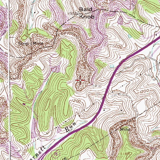 Topographic Map of United Hospital Center, WV
