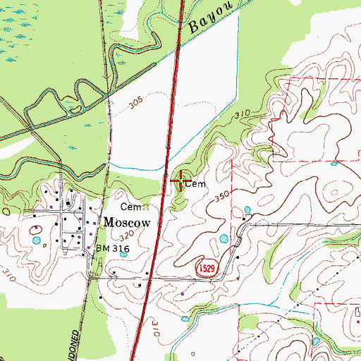 Topographic Map of Old Moscow Graveyard, KY