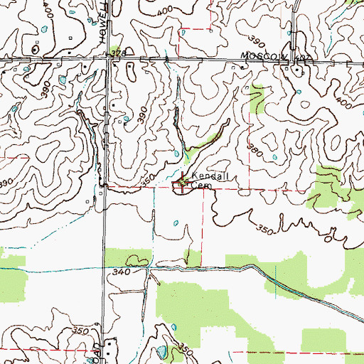 Topographic Map of Kendall Cemetery, KY