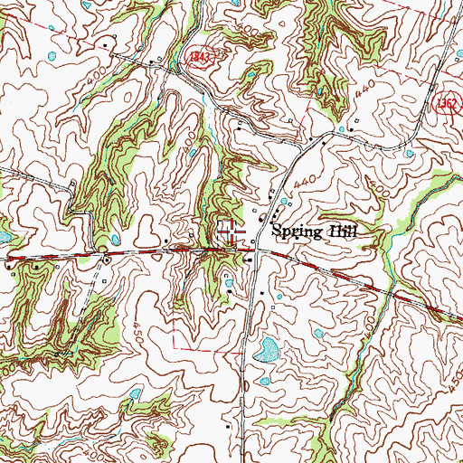 Topographic Map of Spring Hill Cemetery, KY