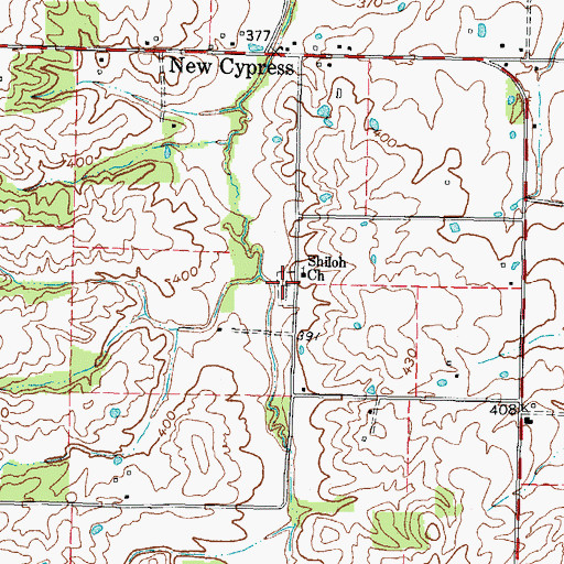 Topographic Map of Shiloh Cemetery, KY