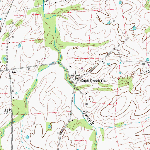 Topographic Map of Rush Creek Cemetery, KY