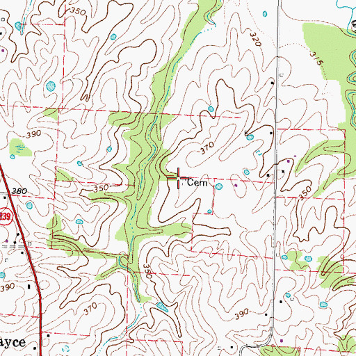 Topographic Map of Bynum Cemetery, KY