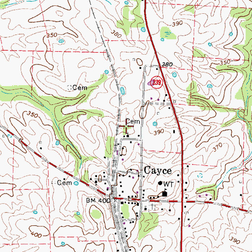 Topographic Map of Chapel Hill Cemetery, KY