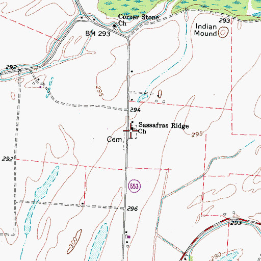 Topographic Map of Sassafras Ridge Cemetery, KY
