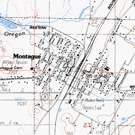 Topographic Map of Montague, CA