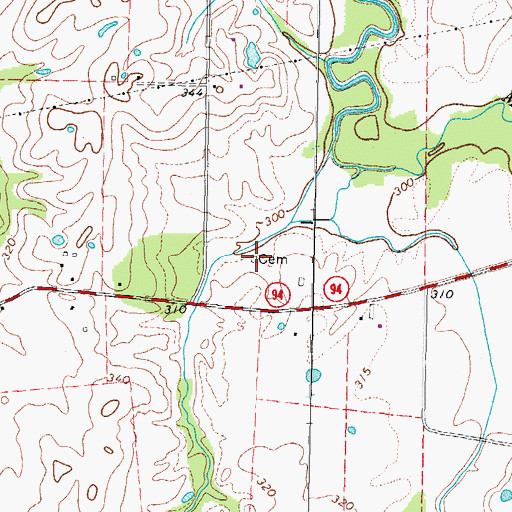 Topographic Map of Leet Family Cemetery, KY