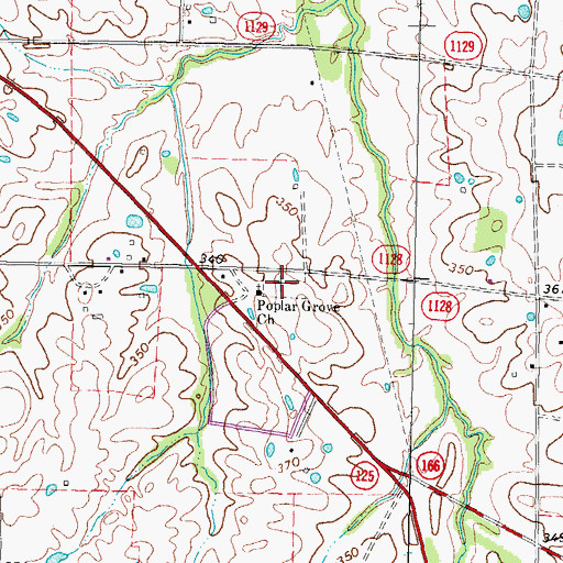 Topographic Map of Poplar Grove Cemetery, KY