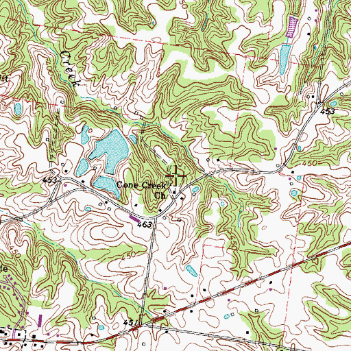 Topographic Map of Cone Creek Cemetery, KY