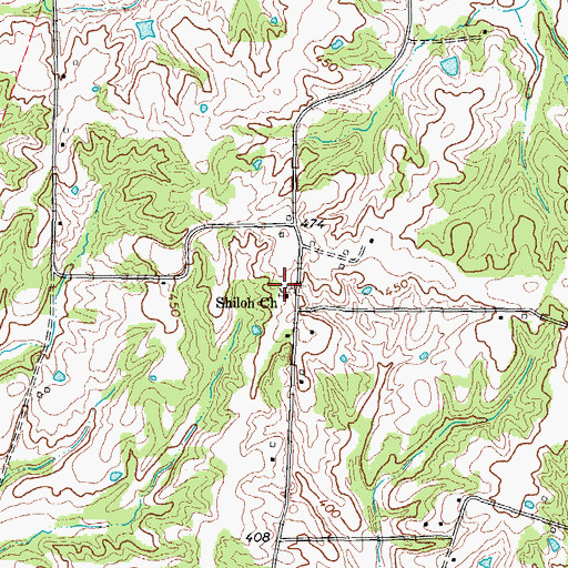 Topographic Map of Shiloh Cemetery, KY