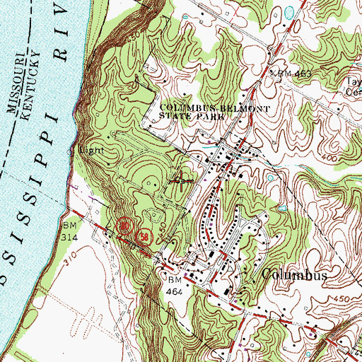 Topographic Map of Columbus Confederate Cemetery, KY