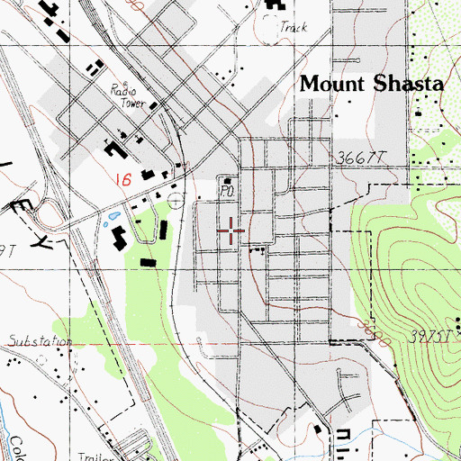 Topographic Map of Mount Shasta, CA