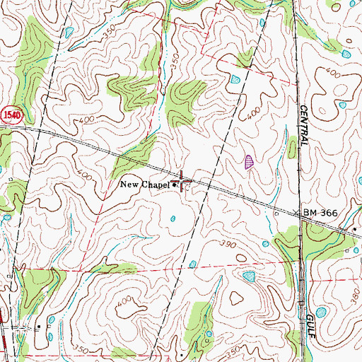 Topographic Map of New Chapel Cemetery, KY