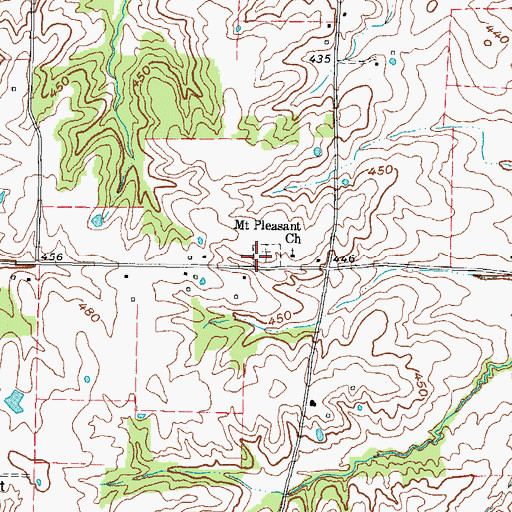 Topographic Map of Mount Pleasant Cemetery, KY