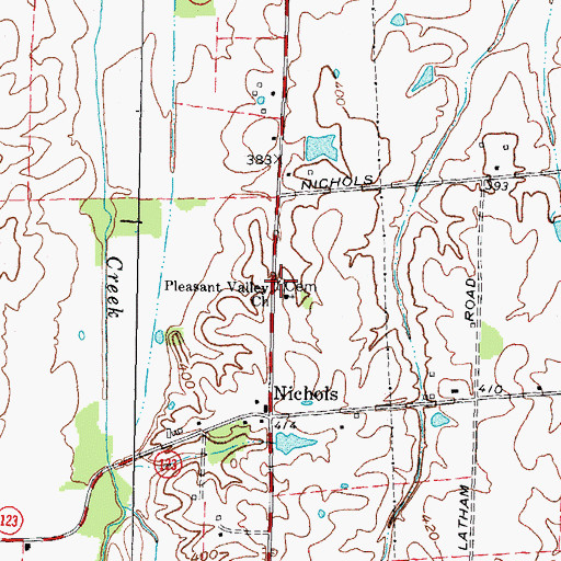 Topographic Map of Pleasant Valley Cemetery, KY
