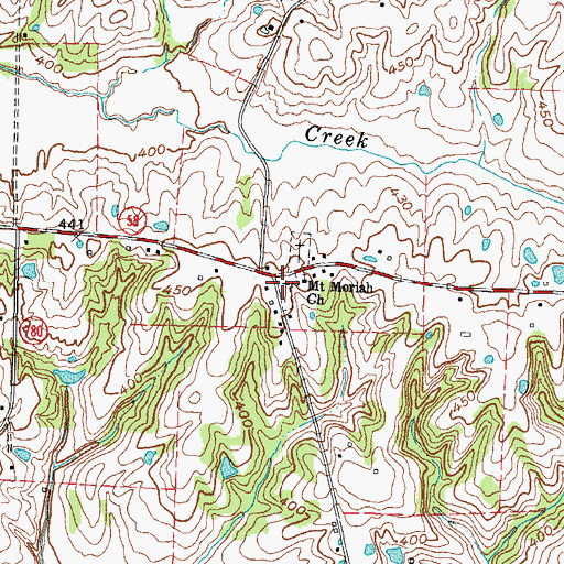 Topographic Map of Mount Moriah Cemetery, KY