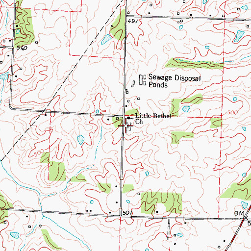 Topographic Map of Little Bethel Cemetery, KY