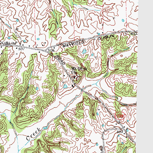 Topographic Map of Mount Olive Cemetery, KY