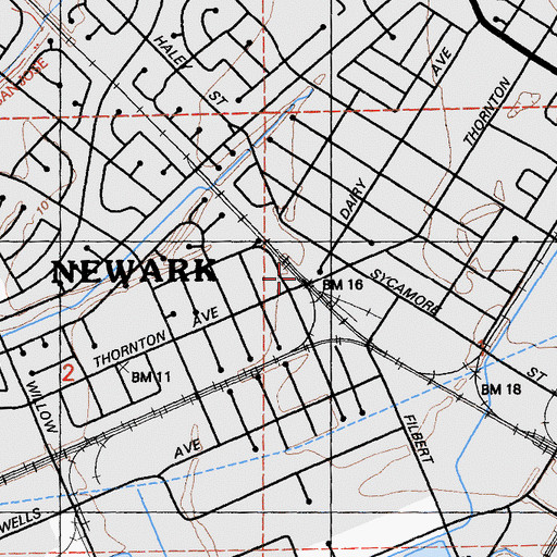 Topographic Map of Newark, CA