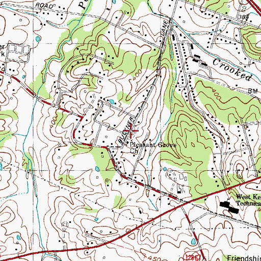 Topographic Map of Pleasant Grove Cemetery, KY