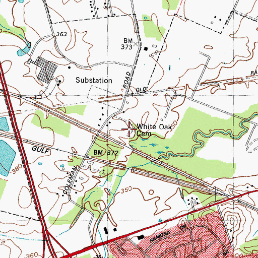 Topographic Map of White Oak Cemetery, KY