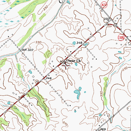 Topographic Map of Oscar Cemetery, KY