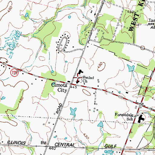 Topographic Map of Bethel Cemetery, KY