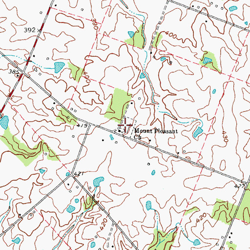 Topographic Map of Mount Pleasant Cemetery, KY