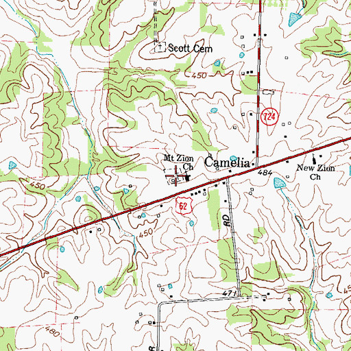 Topographic Map of Mount Zion Cemetery, KY