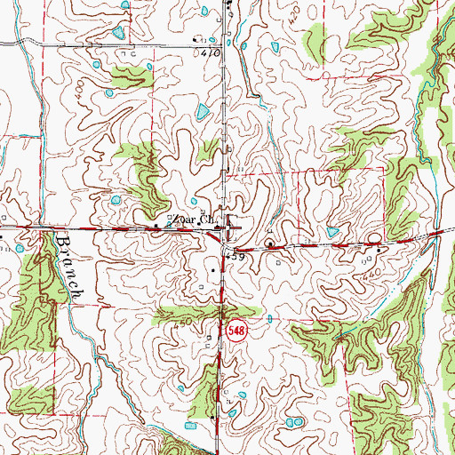 Topographic Map of Zoar Cemetery, KY