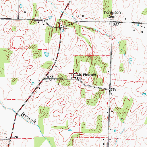 Topographic Map of Mount Pleasant Cemetery, KY