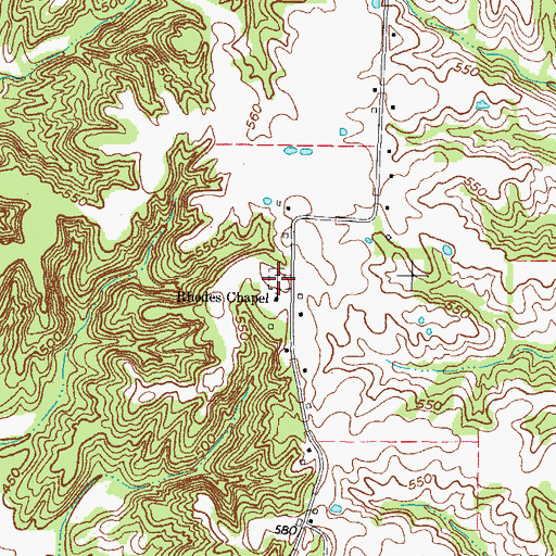 Topographic Map of Rhodes Chapel Cemetery, KY