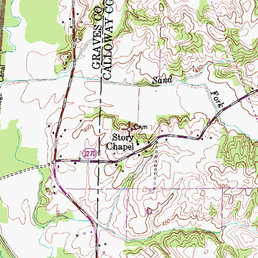 Topographic Map of Story Chapel Cemetery, KY