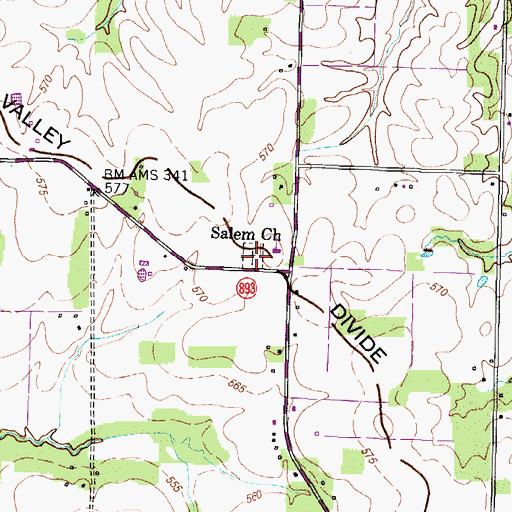 Topographic Map of Salem Cemetery, KY