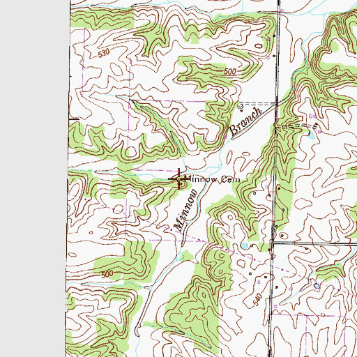 Topographic Map of Minnow Cemetery, KY