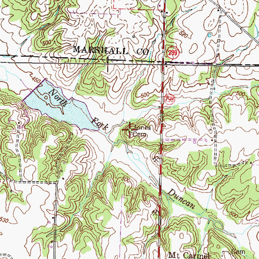 Topographic Map of Jones Cemetery, KY