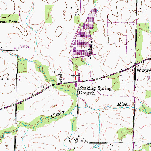 Topographic Map of Sinking Spring Cemetery, KY
