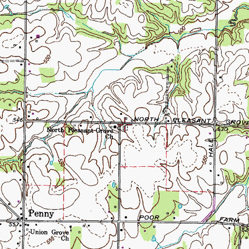Topographic Map of North Pleasant Grove Cemetery, KY