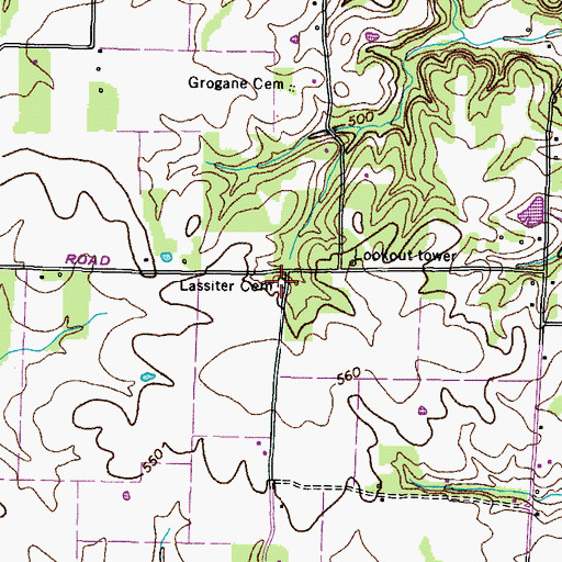 Topographic Map of Lassiter Cemetery, KY