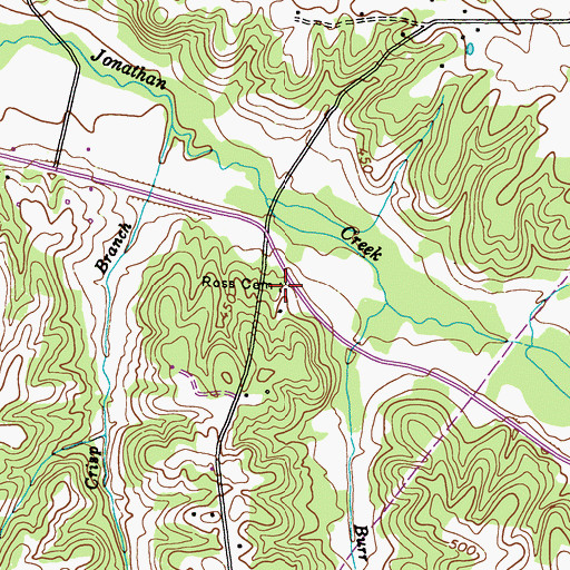 Topographic Map of Ross Cemetery, KY