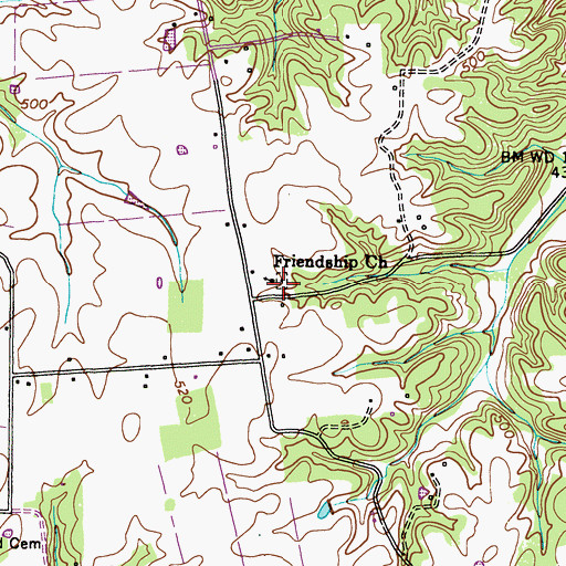Topographic Map of Friendship Cemetery, KY