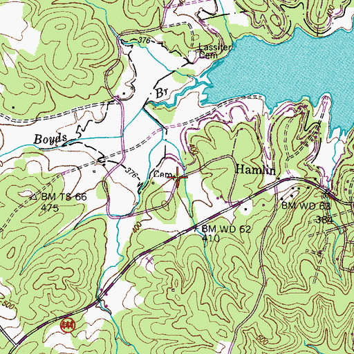 Topographic Map of Lassiter Cemetery, KY