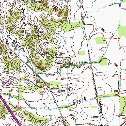 Topographic Map of Spencer Starks Cemetery, KY