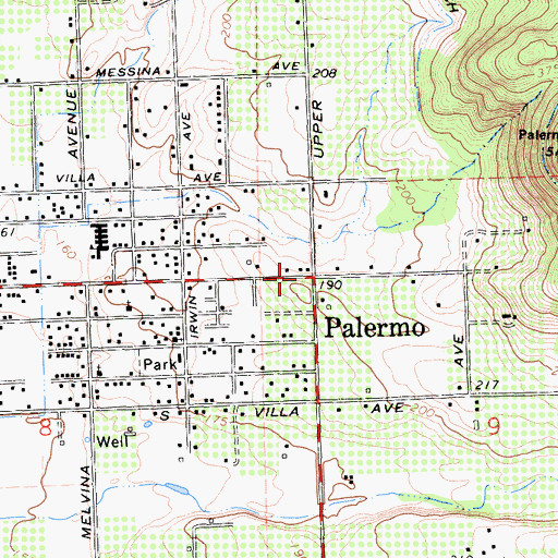 Topographic Map of Palermo, CA