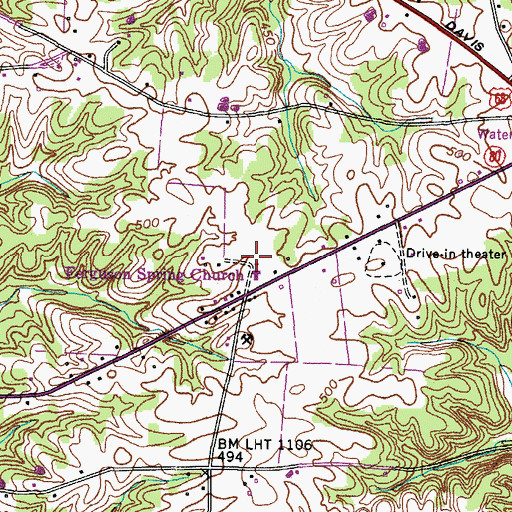 Topographic Map of Ferguson Springs Cemetery, KY