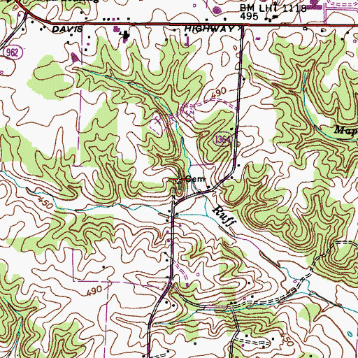 Topographic Map of Ruff Creek Cemetery, KY