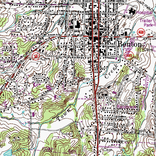 Topographic Map of Thompson Cemetery, KY