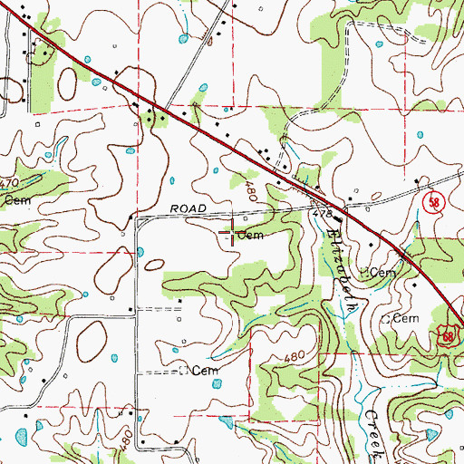 Topographic Map of Wyatt Cemetery, KY