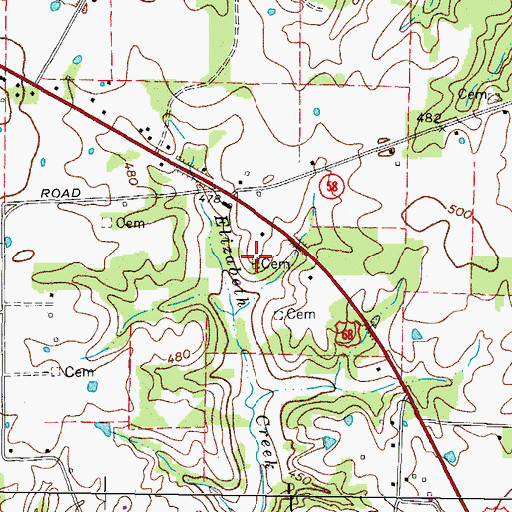 Topographic Map of Mount Vernon Cemetery, KY